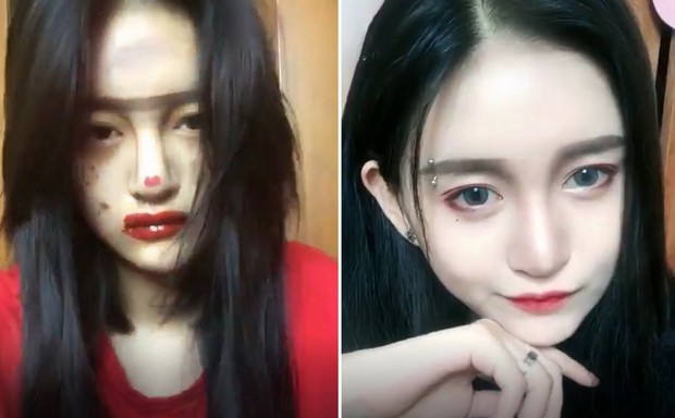 Lột xác từ xấu thành xinh trong 16s: Loạt clip của các hot girl Trung Quốc đang càn quét khắp Facebook - Ảnh 6. Lột xác từ xấu thành xinh trong 16s: Loạt clip của các hot girl Trung Quốc đang càn quét khắp Facebook - Ảnh 6.