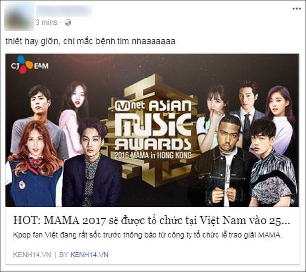 Cộng đồng mạng Việt phát sốt giữa đêm vì tin MAMA 2017 tổ chức ở Việt Nam - Ảnh 9. Cộng đồng mạng Việt phát sốt giữa đêm vì tin MAMA 2017 tổ chức ở Việt Nam - Ảnh 9.