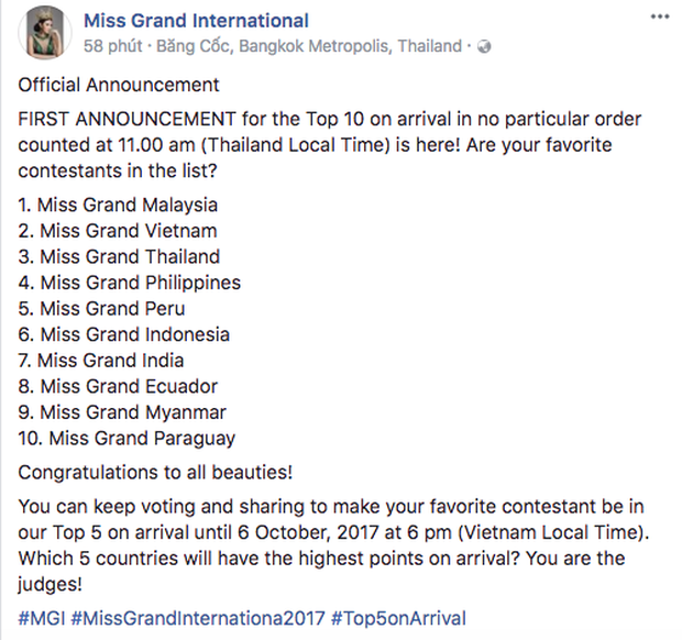 Chưa đầy 4 ngày, Huyền My đã lọt Top 10 thí sinh được yêu thích nhất Miss Grand International - Ảnh 1.