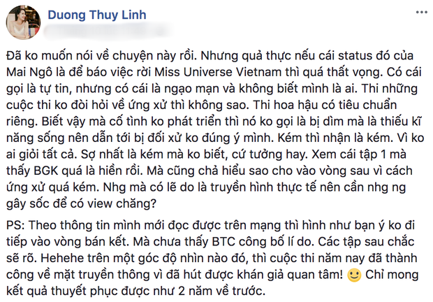 Trước thái độ gay gắt Dương Thùy Linh dành cho Mai Ngô, Phan Anh lên tiếng bảo vệ thí sinh - Ảnh 1. Trước thái độ gay gắt Dương Thùy Linh dành cho Mai Ngô, Phan Anh lên tiếng bảo vệ thí sinh - Ảnh 1.