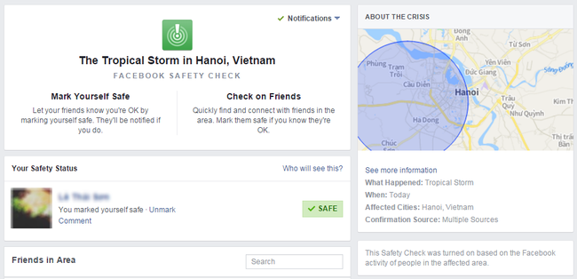 Sau bão số 3, chức năng đánh dấu an toàn của Facebook lần đầu tiên được mở tại Việt Nam - Ảnh 1.