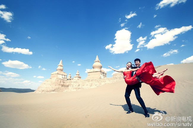 “Lương Sơn Bá” Hà Nhuận Đông tung ảnh cưới siêu lung linh tại Mông Cổ - Ảnh 3.