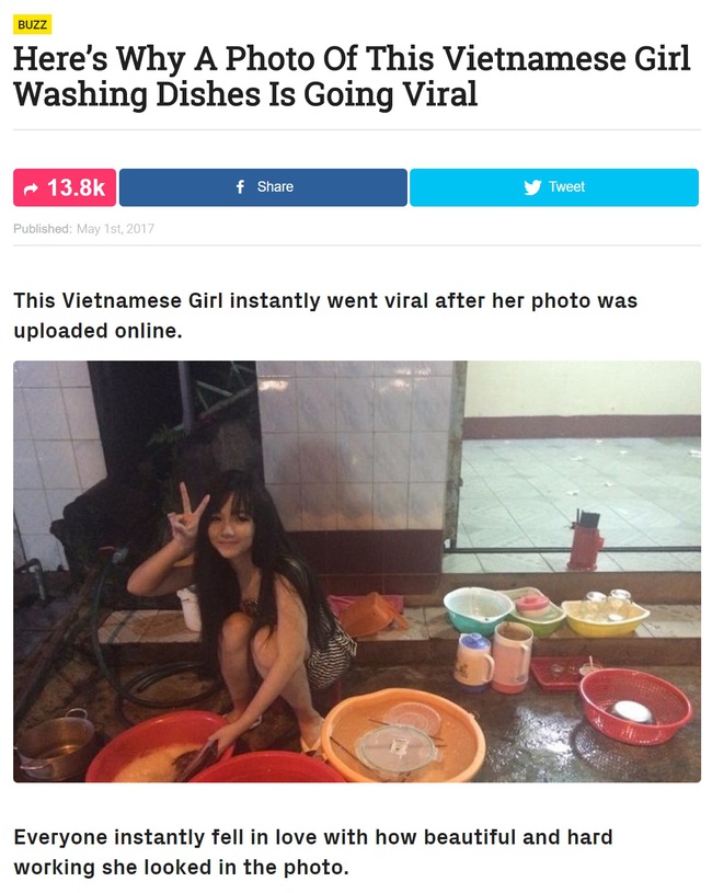 Hot girl rửa bát Việt Nam bất ngờ được báo Hàn, Singapore khen ngợi hết lời - Ảnh 1.