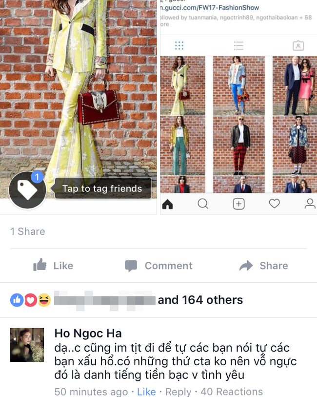 Vừa xôn xao tin đồn bị bơ vì mặc xấu, Instagram của Gucci lập tức đăng ảnh của Hồ Ngọc Hà - Ảnh 3.