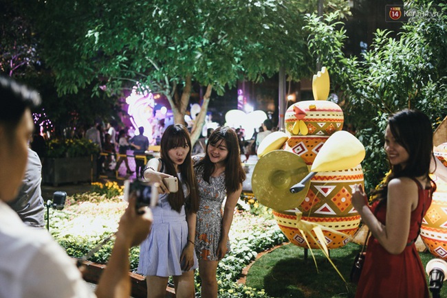 Người Sài Gòn háo hức chụp ảnh với gia đình gà ở đường hoa Nguyễn Huệ trong đêm khai mạc - Ảnh 14.