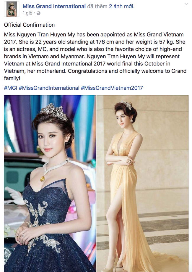 Á hậu Huyền My là đại diện Việt Nam tham gia Miss Grand International 2017! - Ảnh 1.