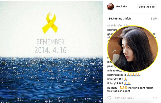 Suzy, G-Dragon cùng loạt sao Hàn đăng ảnh tưởng nhớ 3 năm sau thảm kịch chìm phà Sewol - Ảnh 1.