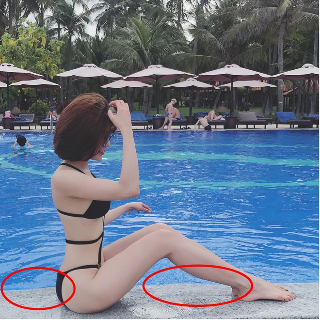 Khoe dáng với bikini nóng bỏng, Diệp Lâm Anh vẫn bị soi dùng siêu năng lực bẻ cong bức hình - Ảnh 3.