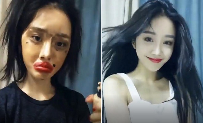 Lột xác từ xấu thành xinh trong 16s: Loạt clip của các hot girl Trung Quốc đang càn quét khắp Facebook - Ảnh 10. Lột xác từ xấu thành xinh trong 16s: Loạt clip của các hot girl Trung Quốc đang càn quét khắp Facebook - Ảnh 10.