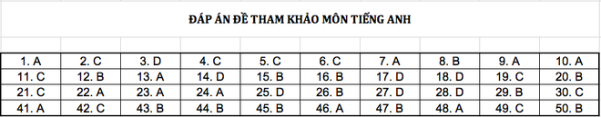 Đáp án chi tiết tất cả các môn đề thi mẫu THPT Quốc gia năm 2019 - Ảnh 2.