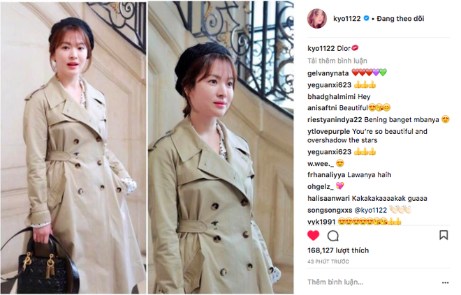Cùng ông xã Song Joong Ki đến Pháp dự sự kiện, Song Hye Kyo khoe ảnh xinh đẹp như búp bê lên Instagram - Ảnh 2.