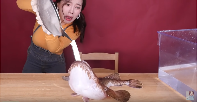 Đã tìm ra thánh lật mặt trong giới mukbang: Trước đó còn hốt hoảng vật lộn với cá miệng rộng, vài giây sau đã ăn ngon lành như chưa có chuyện gì xảy ra - Ảnh 5.