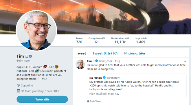 Bị Tổng thống Trump gọi nhầm là Tim Apple, CEO Tim Cook lên Twitter đổi tên y hệt luôn cho nóng - Ảnh 3.