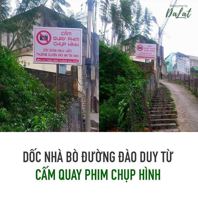 Con dốc nổi tiếng nhất Đà Lạt treo biển cấm quay phim chụp ảnh: Giới trẻ thở dài vì lại mất một điểm check-in đẹp! - Ảnh 2.