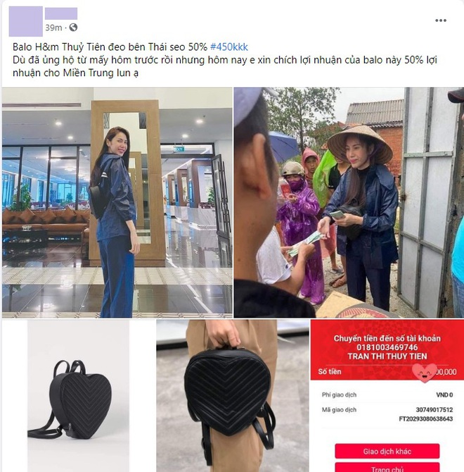 Balo đi cứu trợ miền Trung của Thủy Tiên thành hàng hot, có shop tuyên bố bán được hàng trích luôn lãi làm từ thiện - Ảnh 5. Balo đi cứu trợ miền Trung của Thủy Tiên thành hàng hot, có shop tuyên bố bán được hàng trích luôn lãi làm từ thiện - Ảnh 5.
