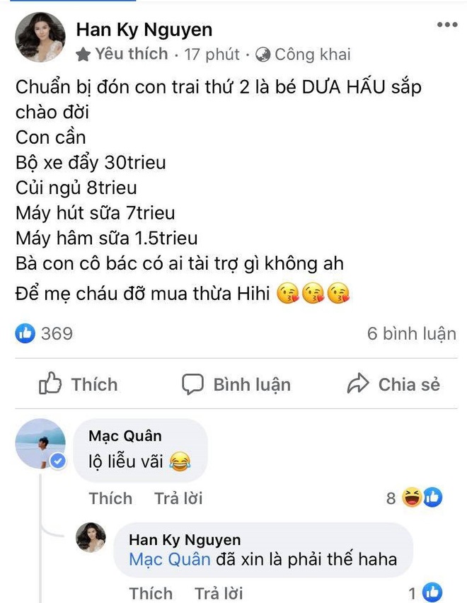 Chuẩn bị đi đẻ, Kỳ Hân đăng hẳn bài xin đồ, tổng cộng cũng hơn 45 triệu khiến Mạc Quân cảm thán: Lộ liễu - Ảnh 1.