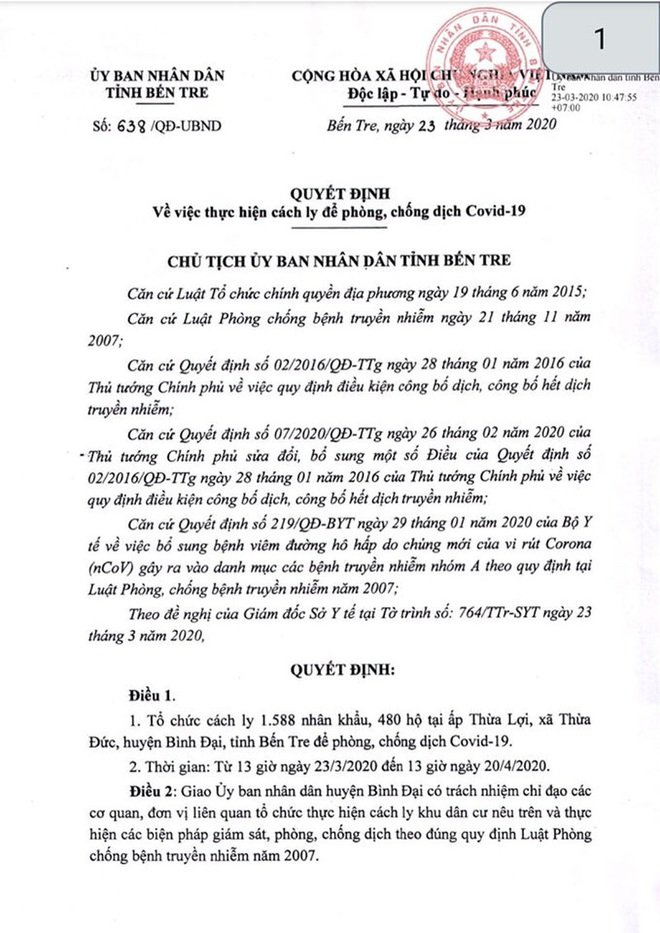 Bến Tre: Cách ly 1.588 người tại ấp Thừa Lợi sau khi phát hiện cô gái 17 tuổi nhiễm Covid-19 về từ Malaysia - Ảnh 1.