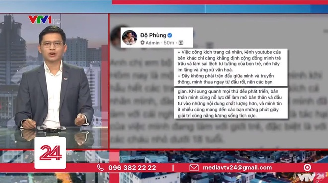 BTV Việt Hoàng và cộng sự lên tiếng cám ơn Độ Mixi ngay trên sóng truyền hình VTV - Ảnh 2. BTV Việt Hoàng và cộng sự lên tiếng cám ơn Độ Mixi ngay trên sóng truyền hình VTV - Ảnh 2.