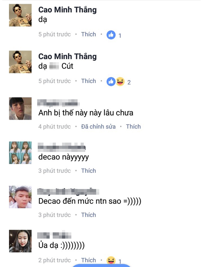Chia tay Châu Bùi chưa lâu, Decao đã lên mạng chơi trò comment "thoát ế" Chia tay Châu Bùi chưa lâu, Decao đã lên mạng chơi trò comment "thoát ế"