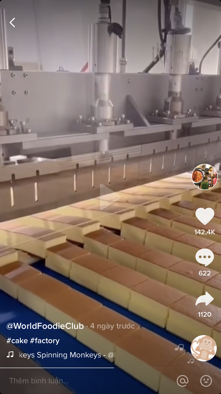 Cận cảnh quy trình làm ra chiếc bánh bông lan trong nhà máy, xem clip thôi đã thấy choáng ngợp vì sự công phu - Ảnh 1.