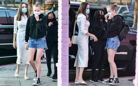 Ái nữ 14 tuổi nhà Angelina Jolie gây sốt vì chiều cao vượt trội, khoe chân dài tít tắp khi cùng mẹ dạo phố