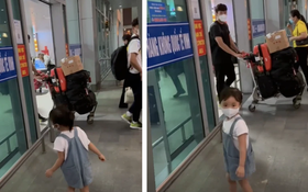 Con gái đến sân bay đón Quế Ngọc Hải về nhà sau nửa tháng đi xa thi đấu