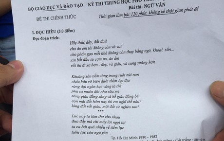 Đề thi THPT Quốc gia Ngữ Văn: "Sứ mệnh đánh thức tiềm lực đất nước của mỗi cá nhân"