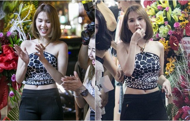 Ngọc Trinh tóc ngắn, thoải mái ăn uống và vui vẻ hết cỡ trong sự kiện