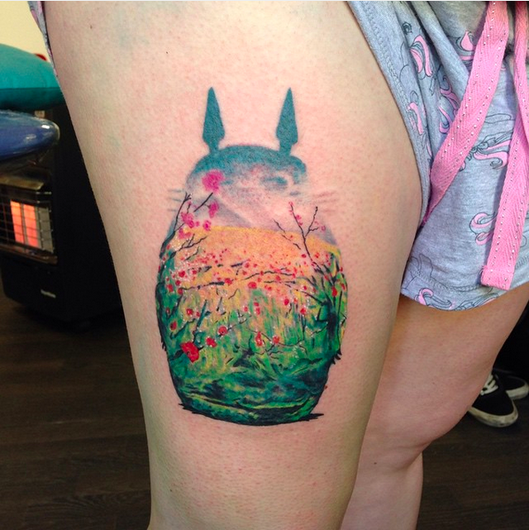 just got a little totoro tattoo what do yall think Im in love with it   rghibli