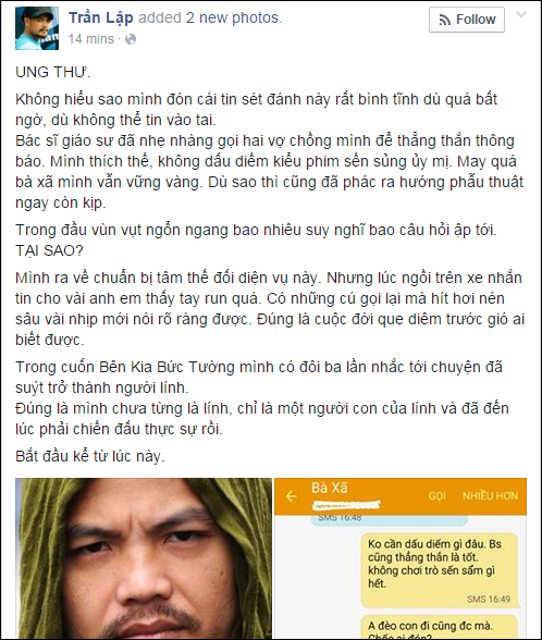 Rocker Trần Lập đã trải qua hành trình chiến đấu với ung thư đầy lạc quan và ý nghĩa! - Ảnh 1.