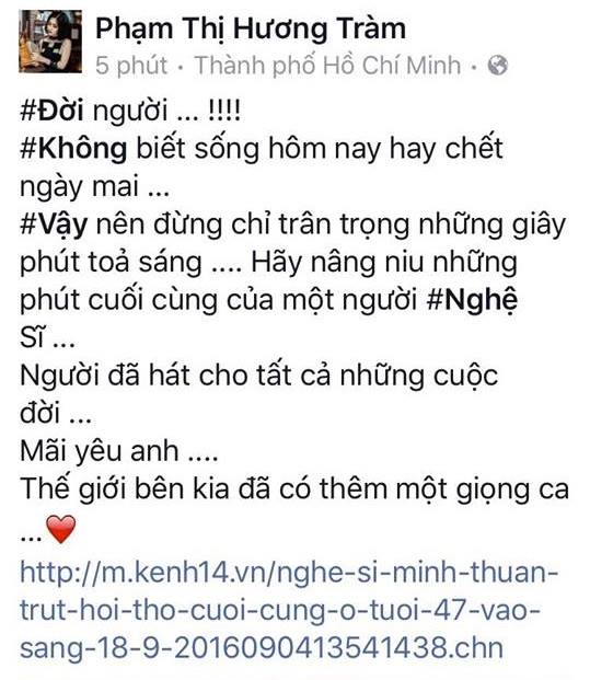 Sao Việt nghẹn ngào vĩnh biệt ca sĩ Minh Thuận - Ảnh 8.