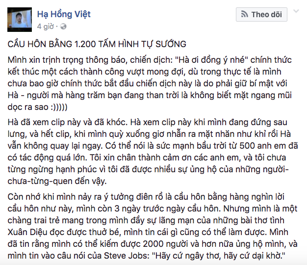 Không ai có tâm như anh chàng này, cầu hôn bằng 1200 tấm ảnh tự sướng mới chịu! - Ảnh 1.
