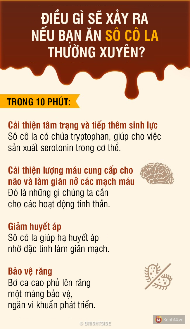 Sự thay đổi của cơ thể trong từng phút khi chúng ta ăn chocolate - Ảnh 1.