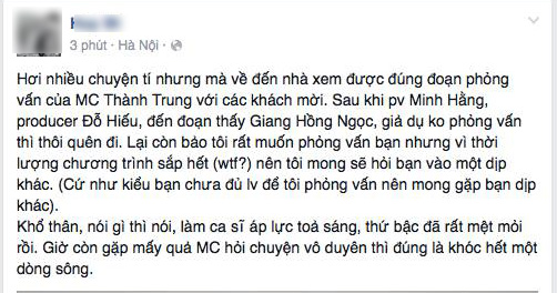 Nghi vấn Giang Hồng Ngọc bức xúc vì MC Thành Trung kém duyên - Ảnh 6.