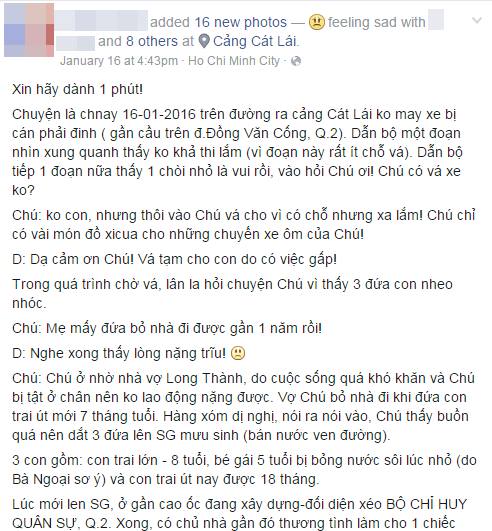 Mẹ bỏ đi, người cha đơn thân nuôi 3 con nhỏ sống lay lắt ở vỉa hè Sài Gòn - Ảnh 1.