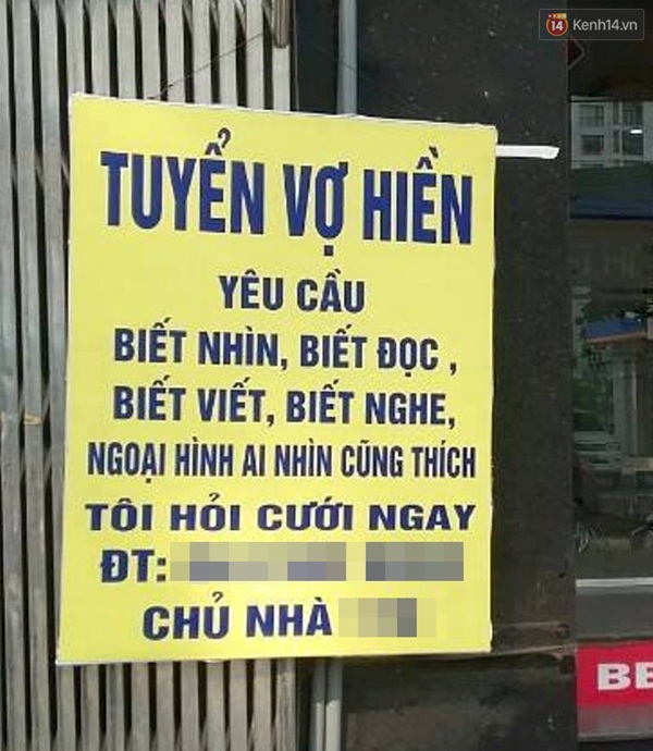 Hà Nội: Giận vợ, người đàn ông 50 tuổi treo biển tuyển vợ mới ngay trước nhà - Ảnh 1.