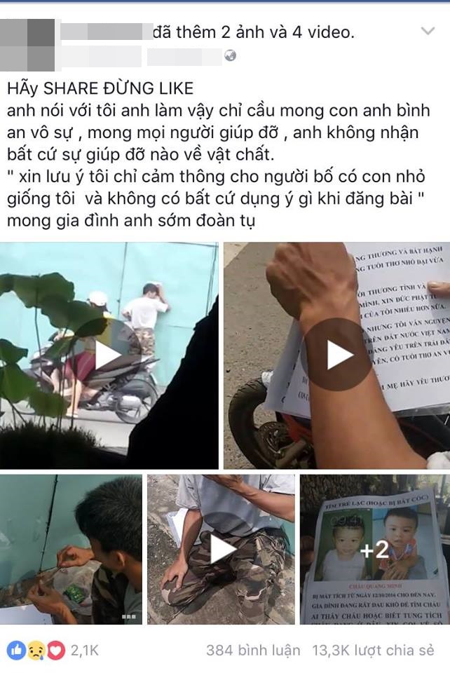 Người cha quỳ lạy ngoài đường để mong tìm được con trai mất tích 2 tháng nay - Ảnh 1.
