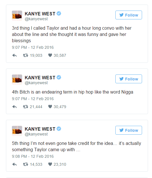 Kanye West đăng cả tràng tweet chối việc rap chửi Taylor Swift - Ảnh 5.