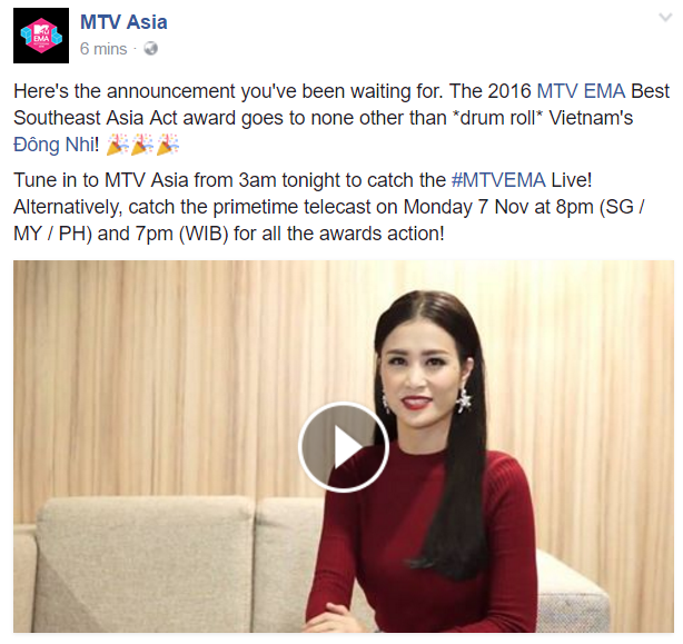 MTV Asia tung clip công bố Đông Nhi là Nghệ sỹ Đông Nam Á xuất sắc nhất EMA 2016 - Ảnh 2.