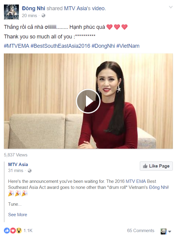 MTV Asia tung clip công bố Đông Nhi là Nghệ sỹ Đông Nam Á xuất sắc nhất EMA 2016 - Ảnh 3.