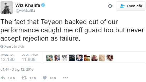 Hé lộ sự thật đằng sau vụ Wiz Khalifa tố Taeyeon bỏ sân khấu MAMA - Ảnh 2.