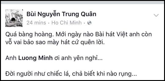 Các nghệ sĩ Việt bàng hoàng và tiếc thương trước sự ra đi của NS Lương Minh - Ảnh 2.