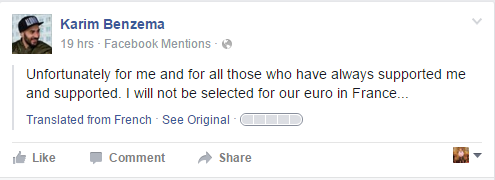Benzema chính thức bị loại khỏi Euro 2016 vì scandal tống tiền clip sex đồng đội - Ảnh 1.