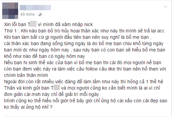 7h tối, d&acirc;n mạng &ugrave;n &ugrave;n k&eacute;o ra k&ecirc;nh T&acirc;n H&oacute;a v&igrave; status tự thi&ecirc;u g&acirc;y sốc của 1 thanh ni&ecirc;n - Ảnh 7.