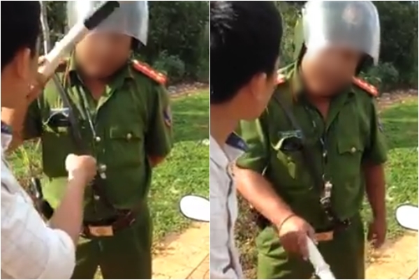 Kh&ocirc;ng tin lời đe dọa, nam thanh ni&ecirc;n ăn trọn c&uacute; t&aacute;t từ cảnh s&aacute;t trật tự - Ảnh 2.