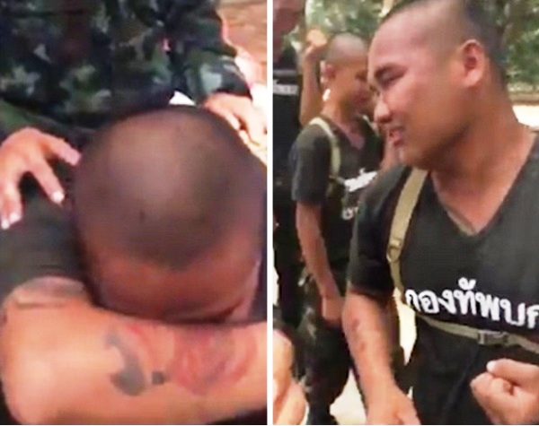 Thái Lan: Chàng tân binh xăm trổ ôm mặt khóc nức nở chỉ vì... sợ bị tiêm - Ảnh 4.