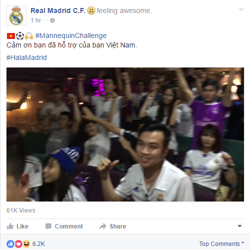 Real Madrid đăng clip fan Việt Nam thực hiện thử thách ma-nơ-canh - Ảnh 2.