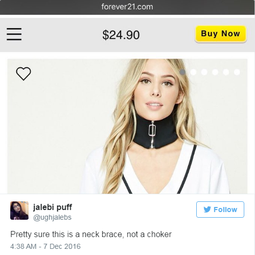 Forever 21 muối mặt vì để người mẫu diện vòng cổ choker trông hệt như đai nẹp cổ của bệnh nhân - Ảnh 4.