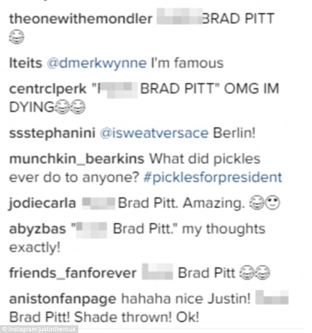 Chồng Jennifer Aniston bất ngờ đăng dòng chữ chửi tục dành cho Brad Pitt - Ảnh 2.