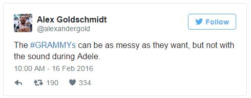 Cư dân mạng nổi giận vì lỗi âm thanh trong tiết mục của Adele ở Grammy 2016 - Ảnh 6.